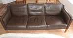 Skalma - Danish brown leather sofa