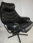 Skoghaug Inds, Black Leather Recliner