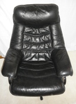 Black Leather Swivel Recliner produced by Skoghaug. Norway