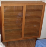 Danish Hundevad Light Oak Glazed Bookcase / Display Cabinet