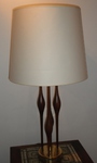 Mid-20th Century Stiffel Table Lamp - Walnut & Brass