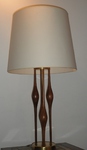 Mid-20th Century Stiffel Table Lamp - Walnut & Brass