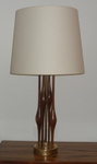 Mid-20th Century Stiffel Table Lamp - Walnut & Brass