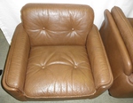 Pair of Vatne Møbler Brown Leather Armchairs