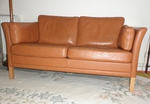 1980s Mogens Hansen Tan Leather 2-seater Sofa