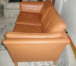 1980s Mogens Hansen Tan Leather 2-seater Sofa