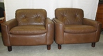 Pair of Vatne Møbler  / Sigurd ResellBrown Leather Armchairs 