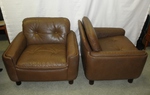 Pair of Vatne Møbler  / Sigurd Resell Brown Leather Armchairs 