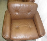 Pair of Vatne Møbler  / Sigurd Resell Brown Leather Armchairs 