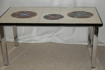 Signed Ceramic Tile Topped & Chrome Table