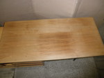 Sycamore & Walnut Desk with Integral Sideboard Cabinet