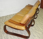1960s Scandinavian Leather & Bentwood Sofa – 3 Seater