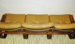 1960s Scandinavian Leather & Bentwood Sofa – 3 Seater