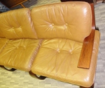 1960s Scandinavian Leather & Bentwood Sofa – 3 Seater
