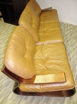 1960s Scandinavian Leather & Bentwood Sofa – 3 Seater