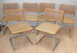Six Marcel Breuer - Cesca Chairs in light beech