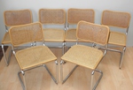 Six Marcel Breuer - Cesca Chairs in light beech