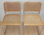 Six Marcel Breuer - Cesca Chairs in light beech