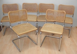 Six Marcel Breuer - Cesca Chairs in light beech
