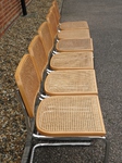 Six Marcel Breuer - Cesca Chairs in light beech