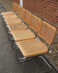 Six Marcel Breuer - Cesca Chairs in light beech