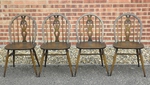 Set of 4 Ercol Dining Chairs Fleur de Lys