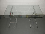 Chrome & Glass Trestle Table – Pieff of Worcester
