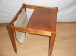 1960s BRDR Furbo Spottrup Teak Side Table & Canvas Magazine Sling 