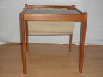 1960s BRDR Furbo Spottrup Teak Side Table & Canvas Magazine Sling 
