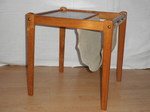 1960s BRDR Furbo Spottrup Teak Side Table & Canvas Magazine Sling 