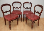 AN 20 - Set of 4 Victorian Mahogany Balloon Back Dining Chairs