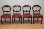 AN 20 - Set of 4 Victorian Mahogany Balloon Back Dining Chairs