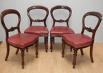 AN 21 - Set of 4 - Victorian Mahogany Balloon Back Dining Chairs