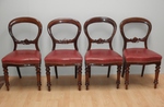 AN 21 - Set of 4 - Victorian Mahogany Balloon Back Dining Chairs