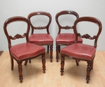 AN 21 - Set of 4 - Victorian Mahogany Balloon Back Dining Chairs