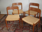 Set of four - Niels O Moller Model 75 chairs