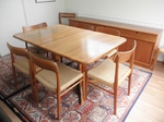 Pair of Danish Teak and Paper Cord Dining Chairs