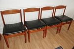1960s Danish Style Teak & Vinly Dining Chairs