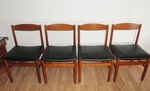 1960s Danish Style Teak & Vinly Dining Chairs