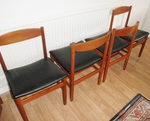 1960s Danish Style Teak & Vinly Dining Chairs