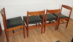 1960s Danish Style Teak & Vinly Dining Chairs