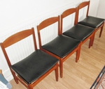 1960s Danish Style Teak & Vinly Dining Chairs