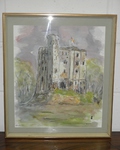 Hedingham Castle Keep - Watercolour by Richard Caink 