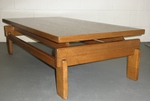 Mid 20th century Oak and Black Leather Lounge Suite