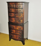 Small George lll Style Bow Fronted Mahogany Chest on Chest