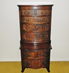 Small George lll Style Bow Fronted Mahogany Chest on Chest
