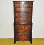 Small George lll Style Bow Fronted Mahogany Chest on Chest
