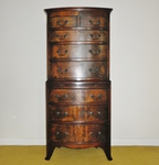 Small George lll Style Bow Fronted Mahogany Chest on Chest