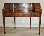 Edwardian Sheraton Style Mahogany Carlton House Desk