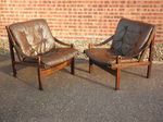 Pair of Torbjørn Afdal, Hunter Chairs by Bruksbo, Norway